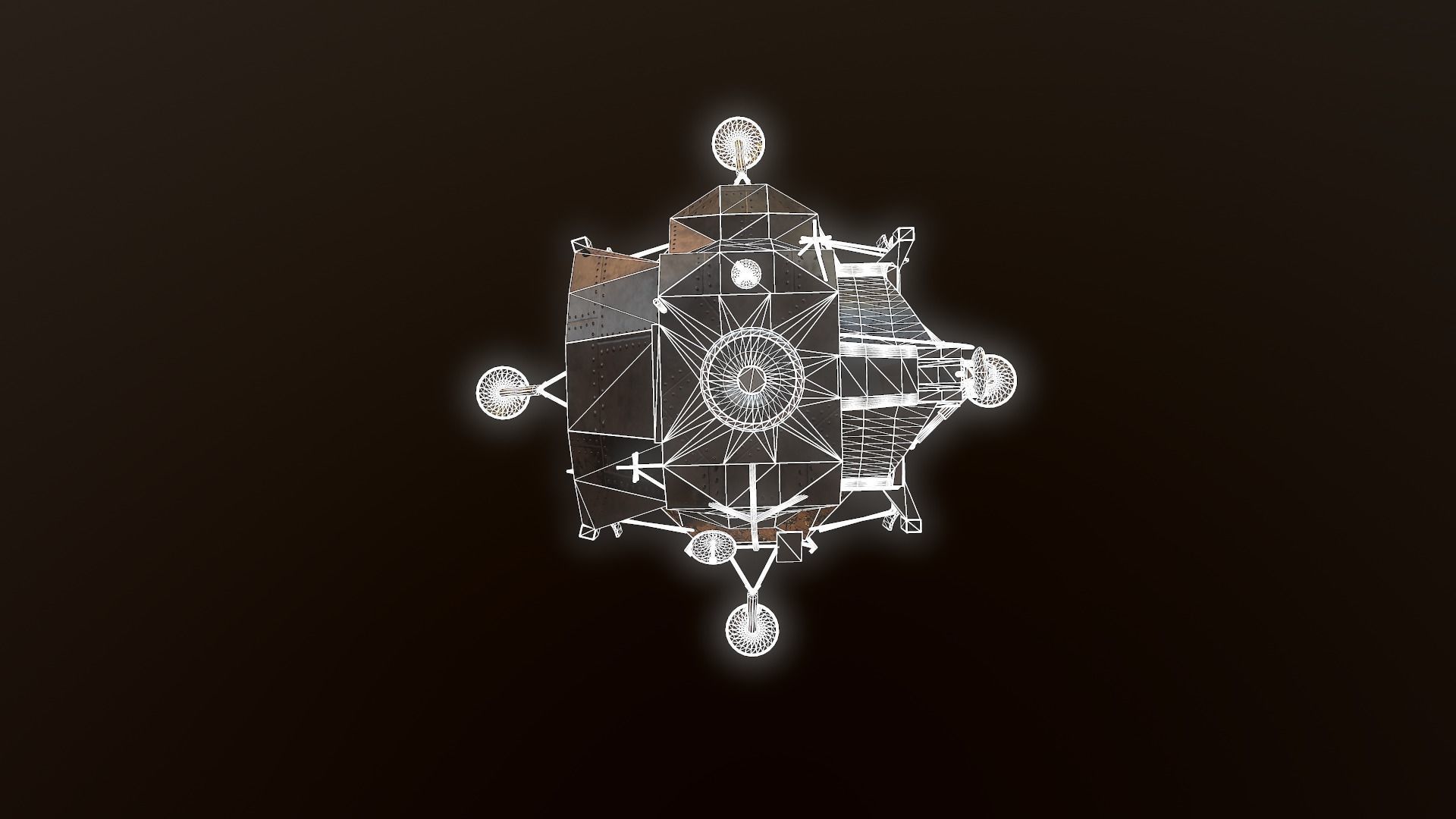 Lunar Module - LEM - Apollo program Low-poly 3D model_7