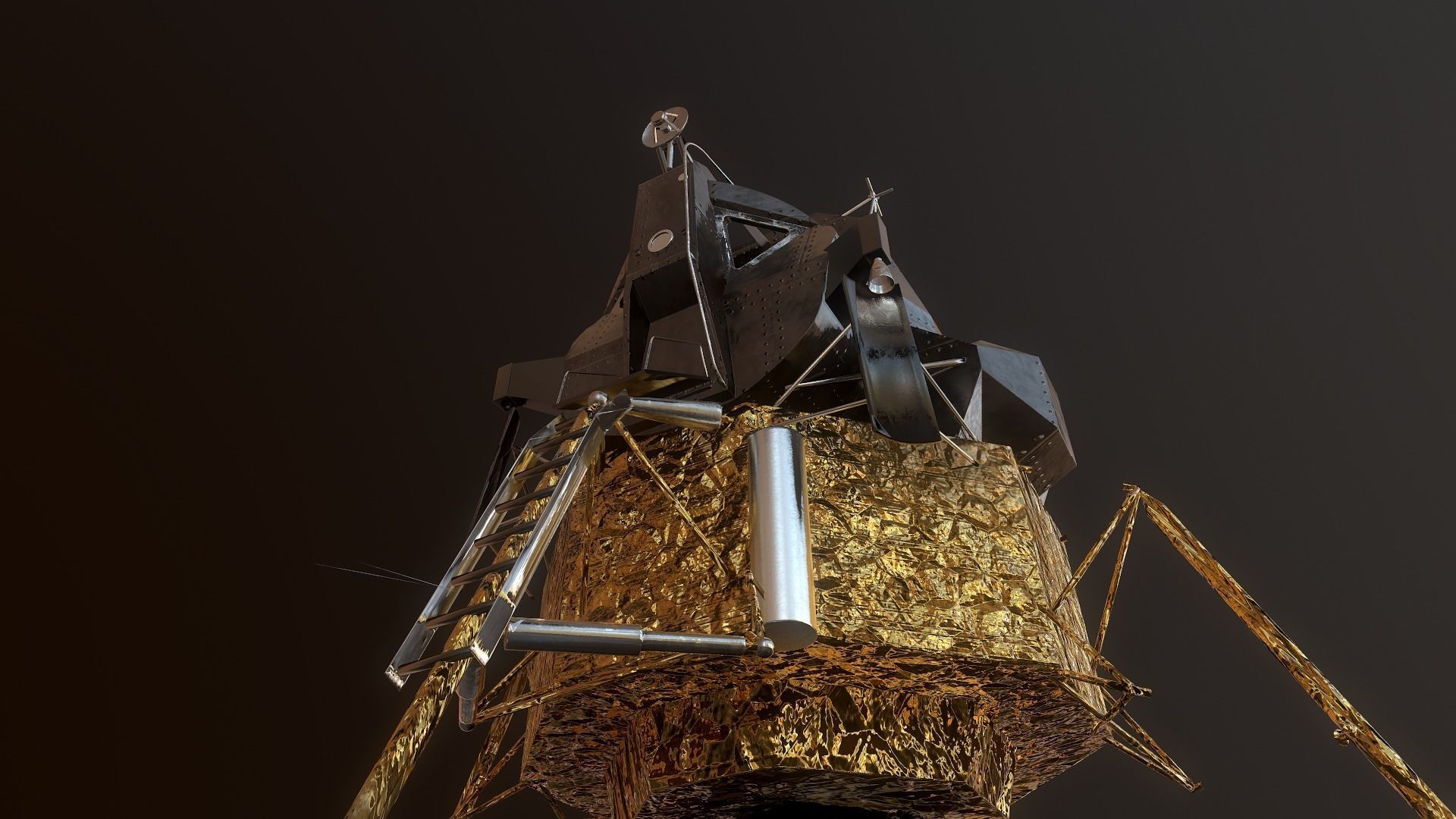 Lunar Module - LEM - Apollo program Low-poly 3D model_6