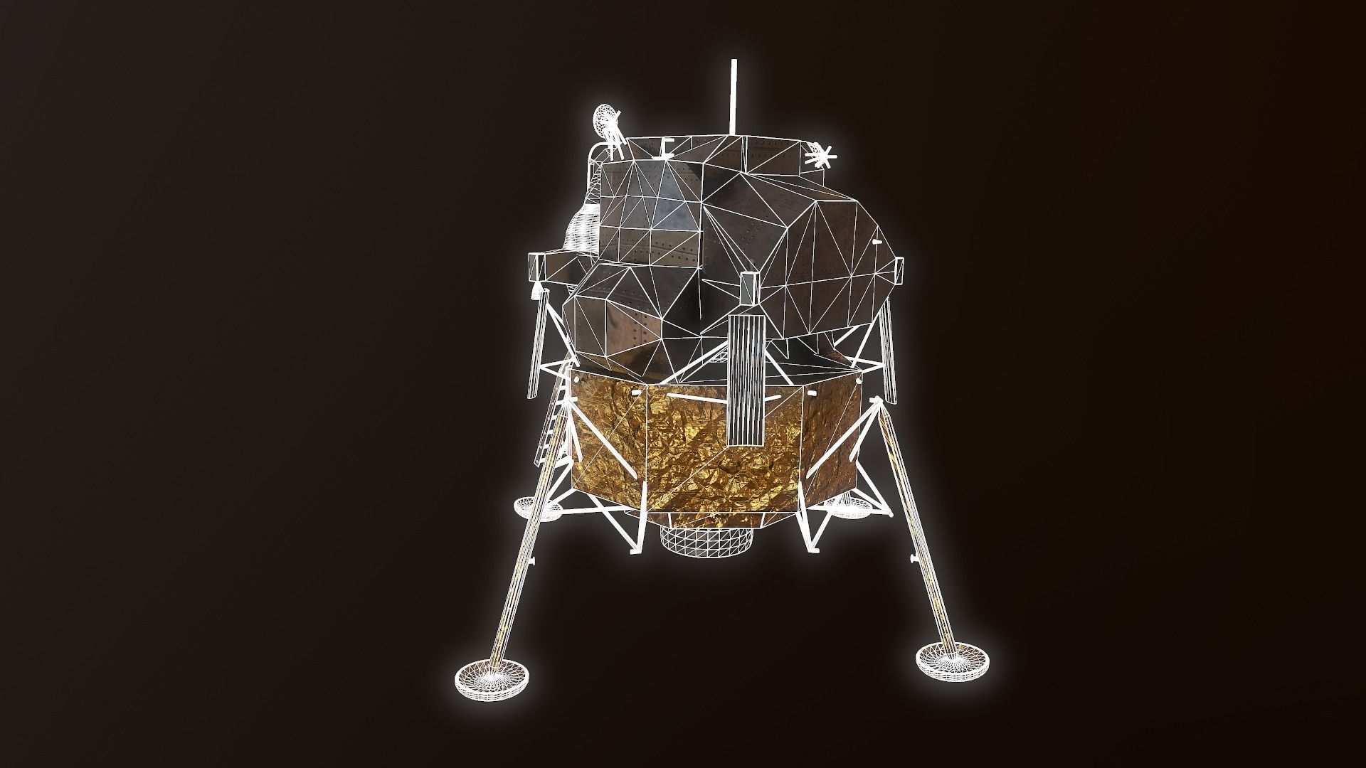 Lunar Module - LEM - Apollo program Low-poly 3D model_3