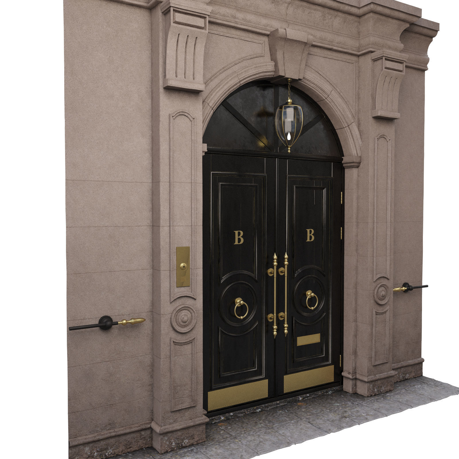  Entrance classic door 09  3D model_6