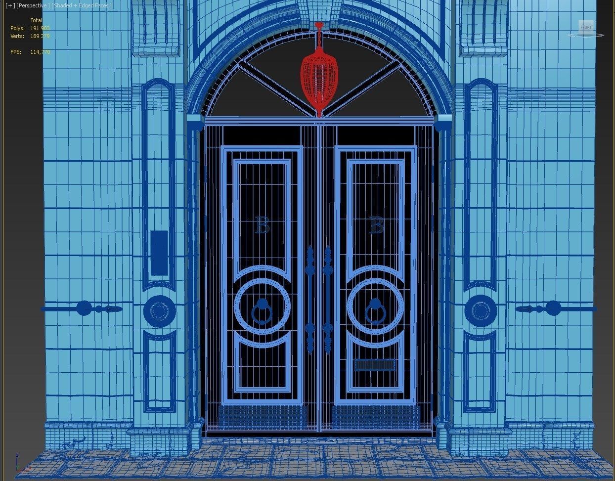  Entrance classic door 09  3D model_14