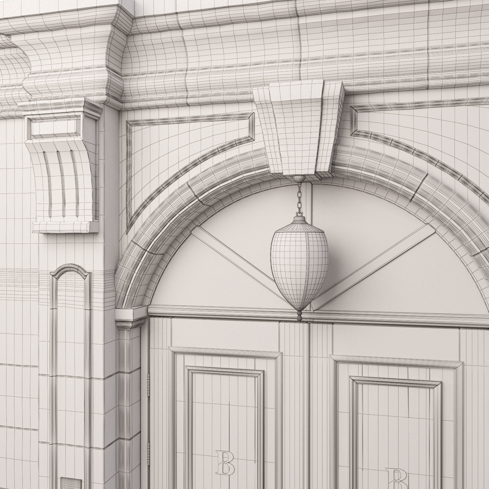  Entrance classic door 09  3D model_10