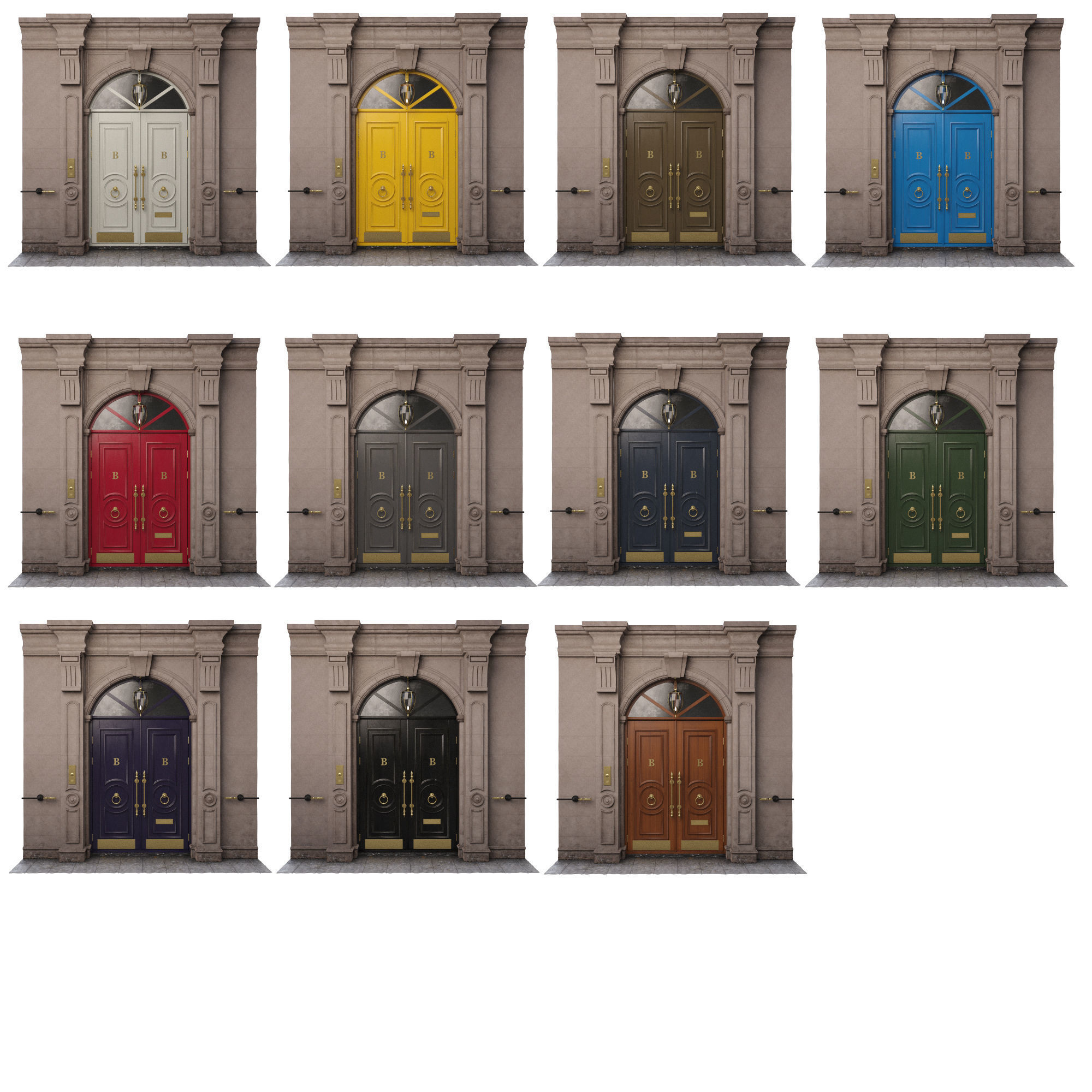  Entrance classic door 09  3D model_1
