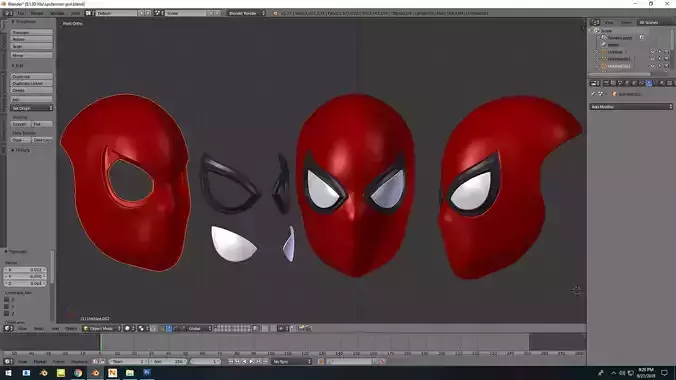 spiderman Normal Faceshell 3D print model