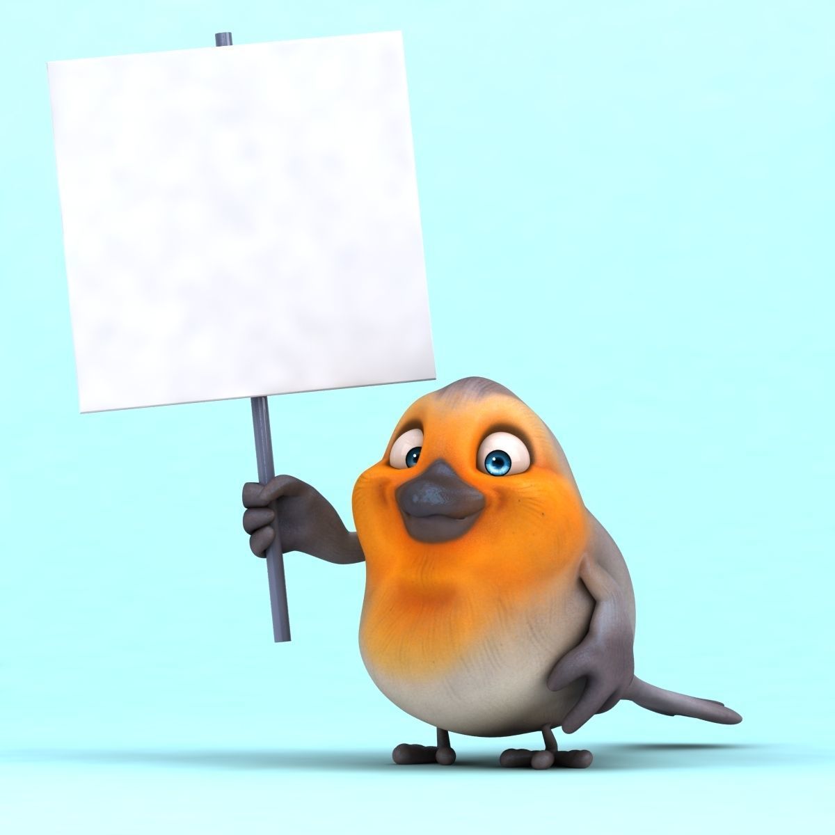 Fun Red Robin 3D model_14