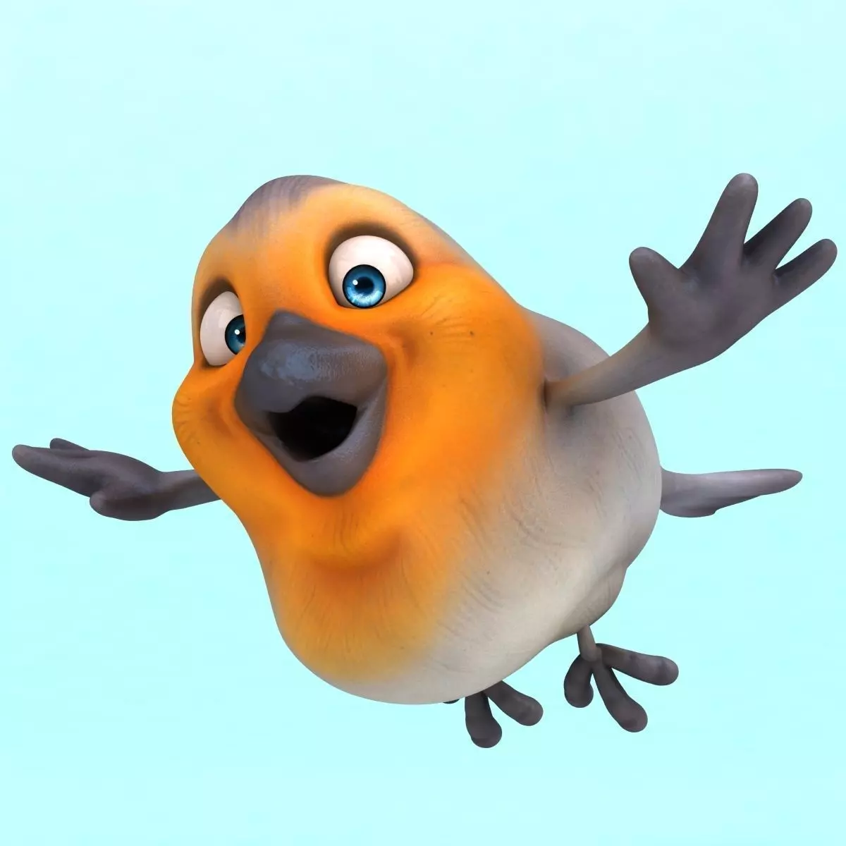 Fun Red Robin 3D model_0