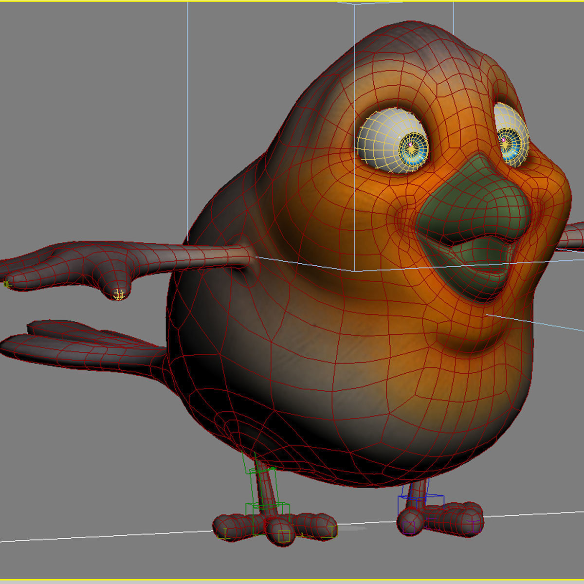 Fun Red Robin 3D model_9