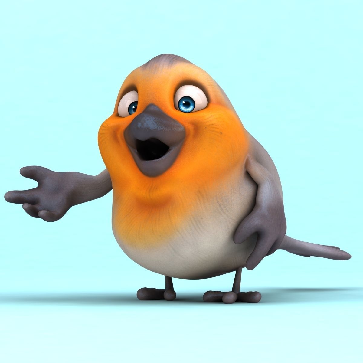 Fun Red Robin 3D model_11