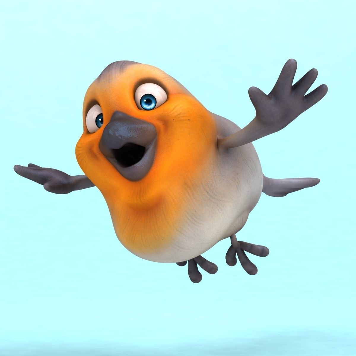 Fun Red Robin 3D model_5