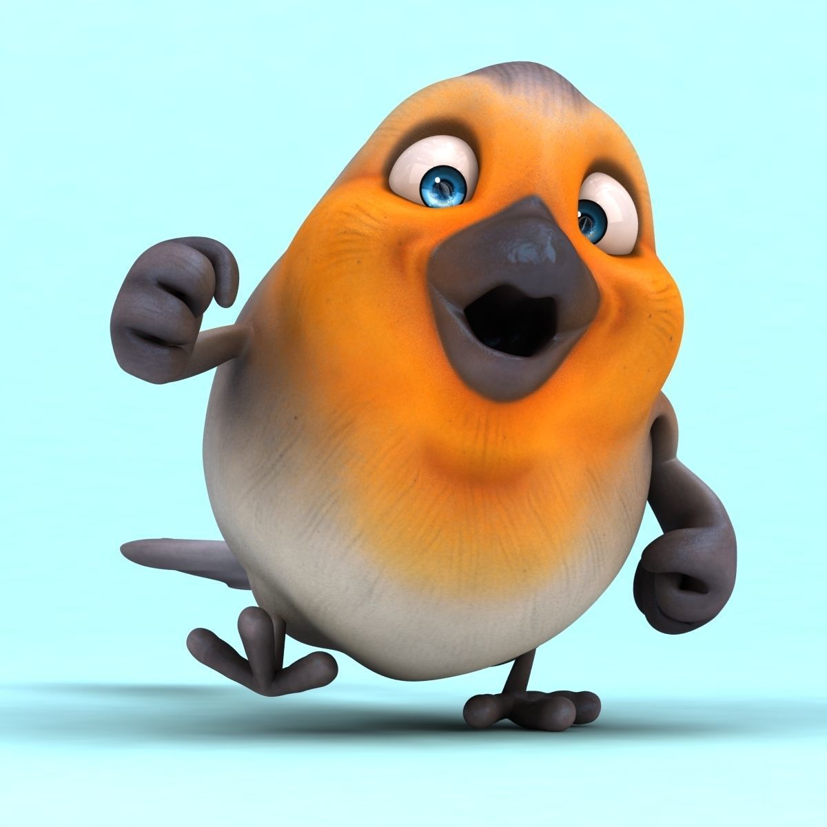 Fun Red Robin 3D model_6