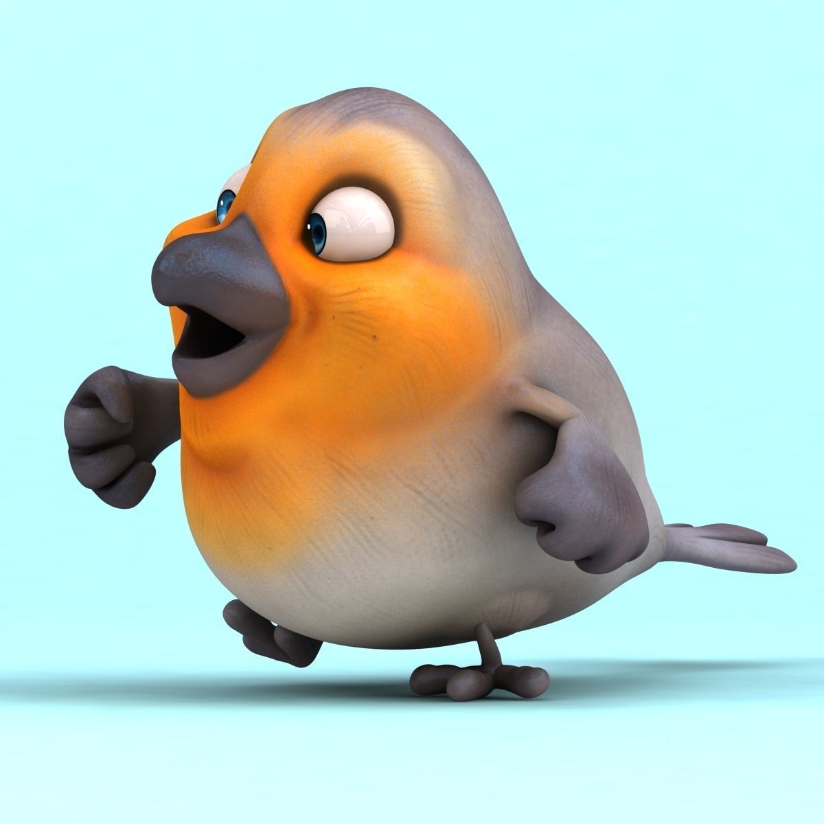 Fun Red Robin 3D model_13