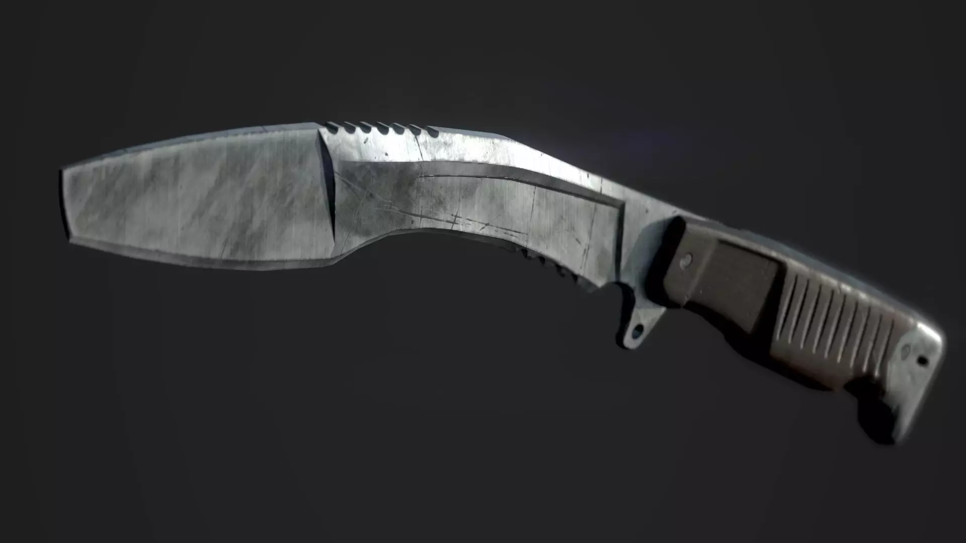 Blade knife Low-poly 3D model_0