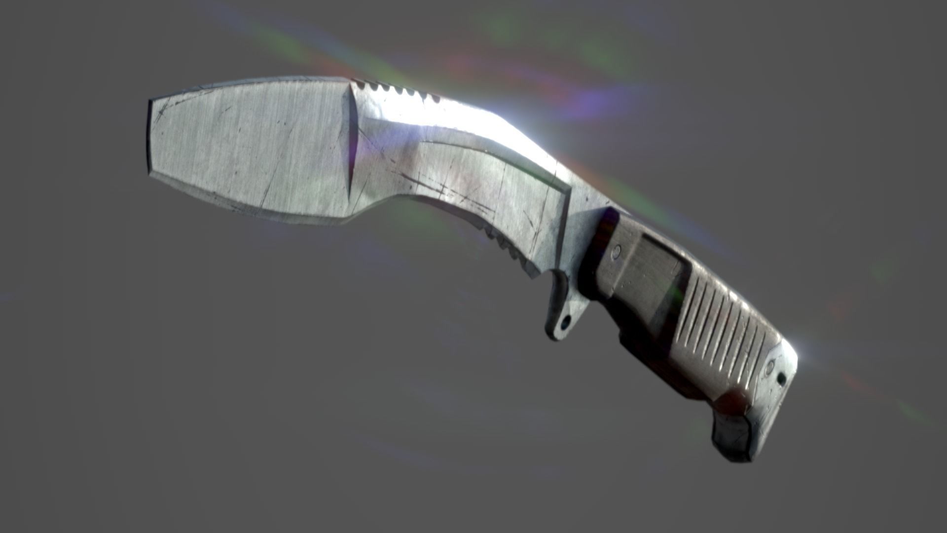 Blade knife Low-poly 3D model_1