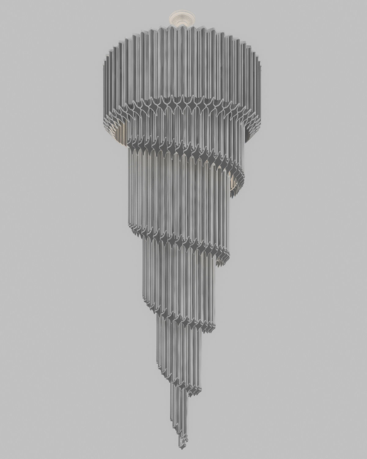 chandelier glass spiral 3D model_3