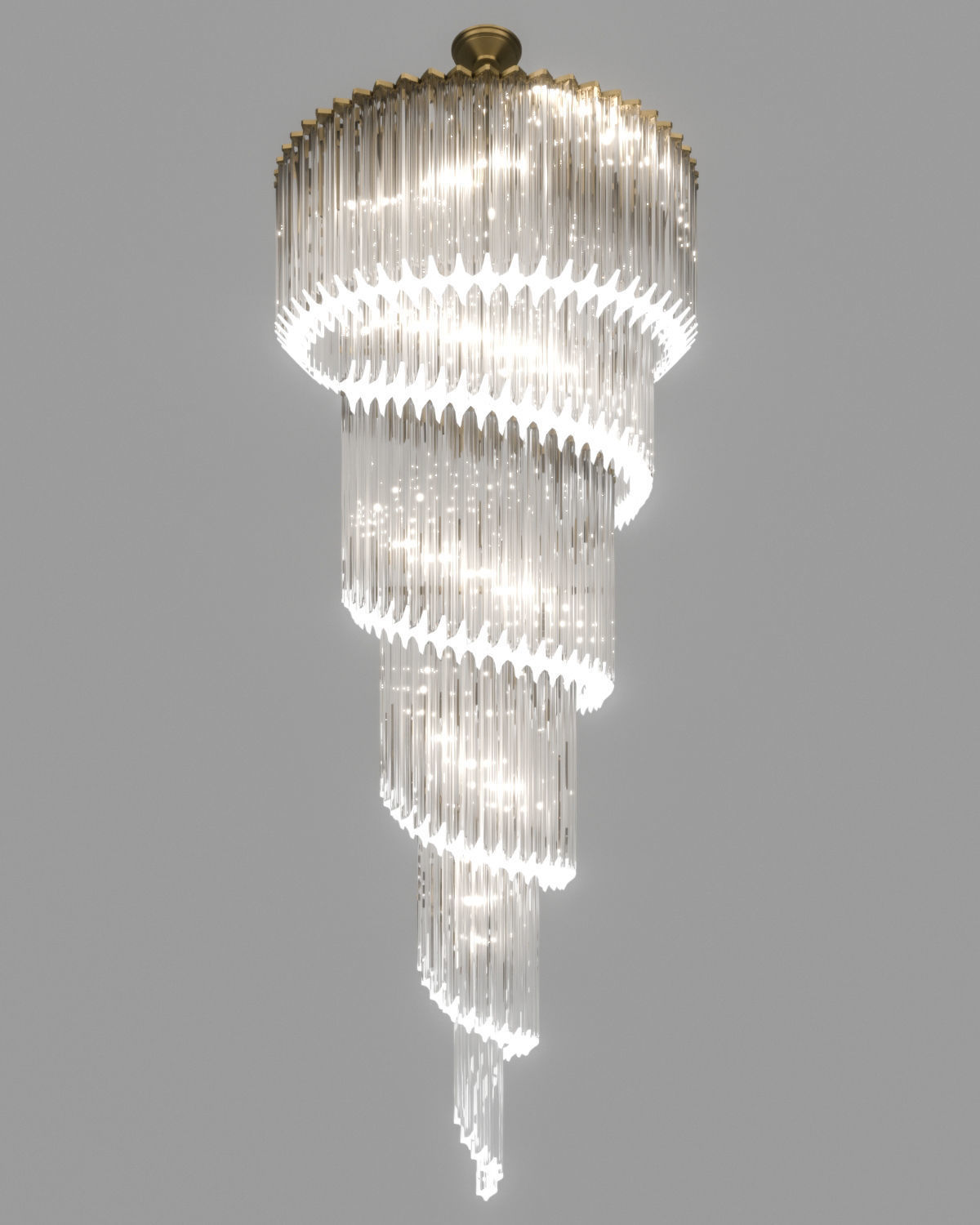 chandelier glass spiral 3D model_1