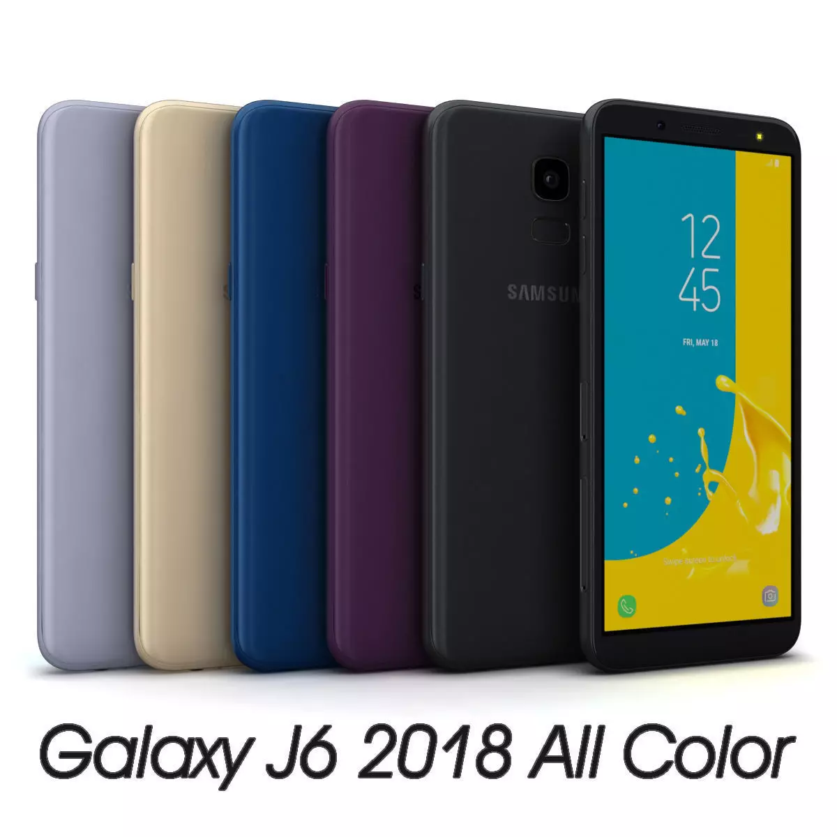 Samsung Galaxy J6 2018 All Color Low-poly 3D model_0