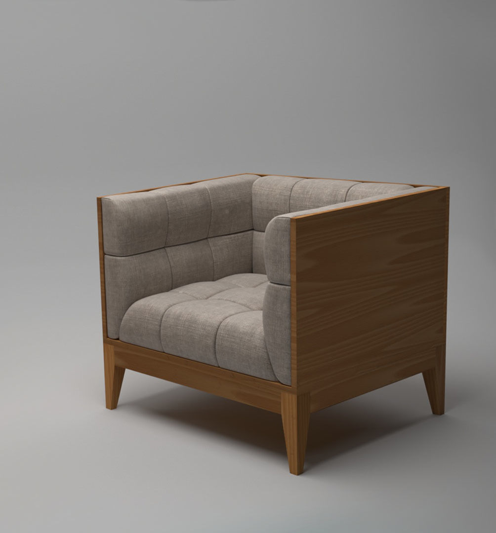 Armchair pair of armchairs 3D model_2
