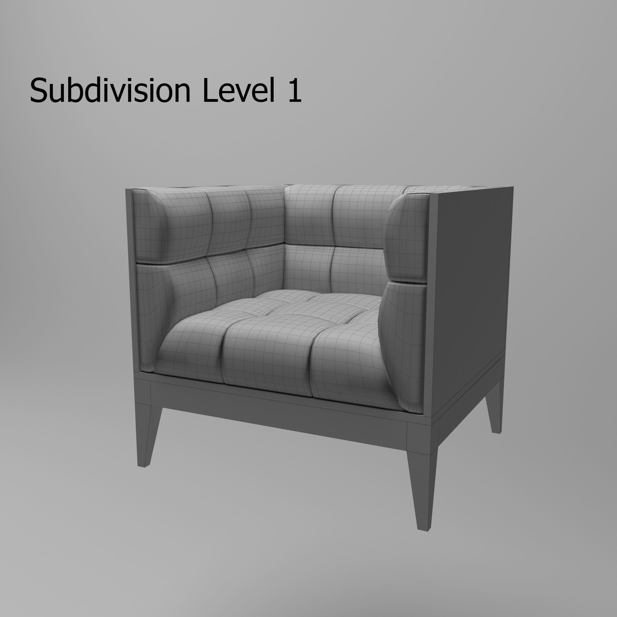 Armchair pair of armchairs 3D model_4