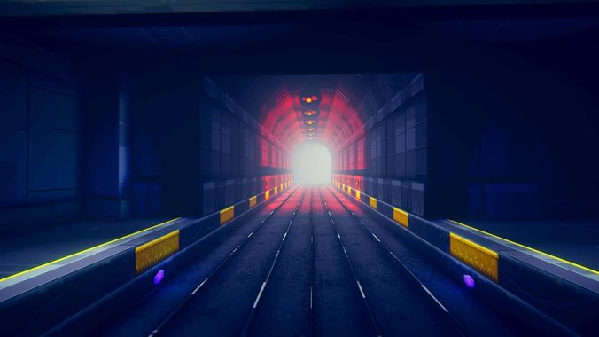 3D Pixel-Art Underground Subway Metro Station level Modular Kit Low-poly 3D model_31