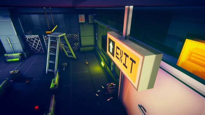 3D Pixel-Art Underground Subway Metro Station level Modular Kit Low-poly 3D model_19