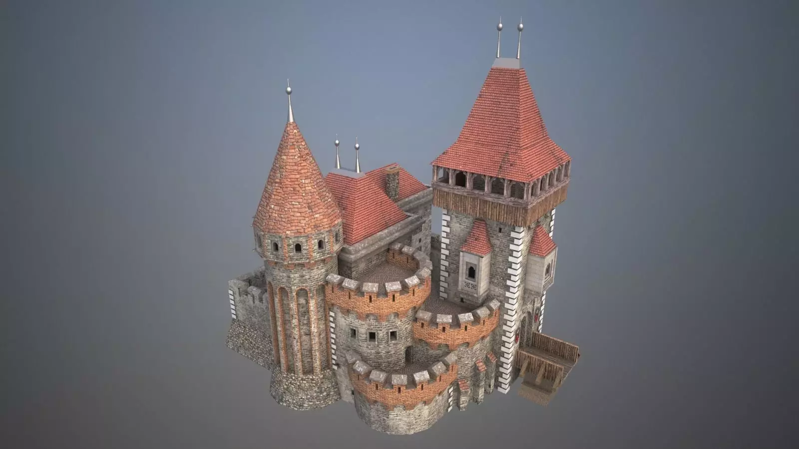 Magyar castle Low-poly 3D model_0