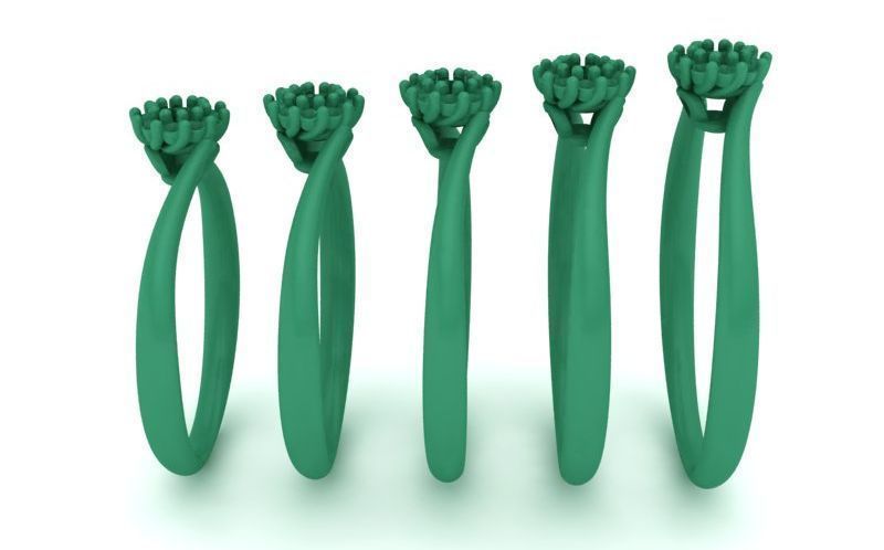 Engagement ring Own design Paradise V2 122 MANY SIZES 3D print model_6