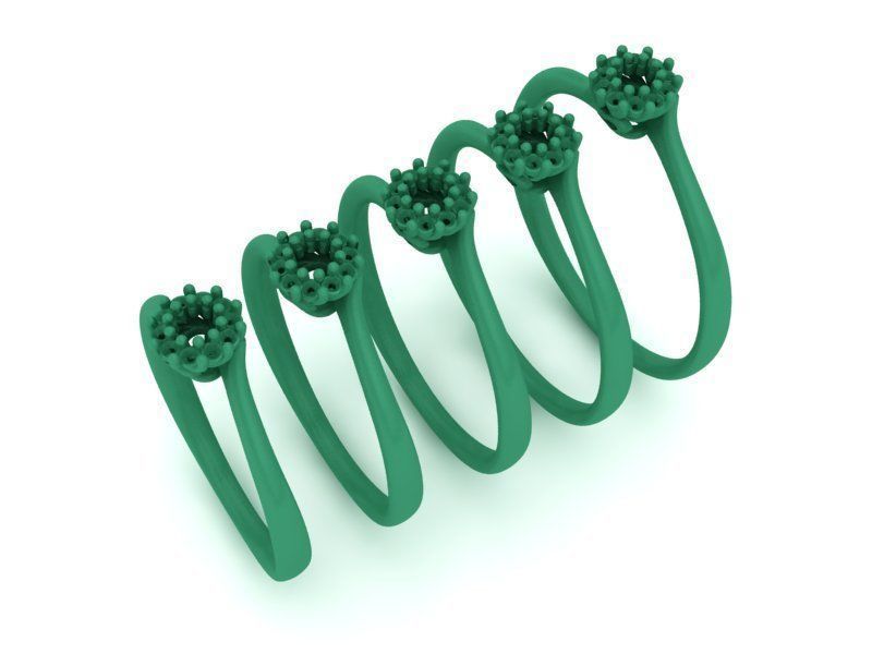 Engagement ring Own design Paradise V2 122 MANY SIZES 3D print model_7