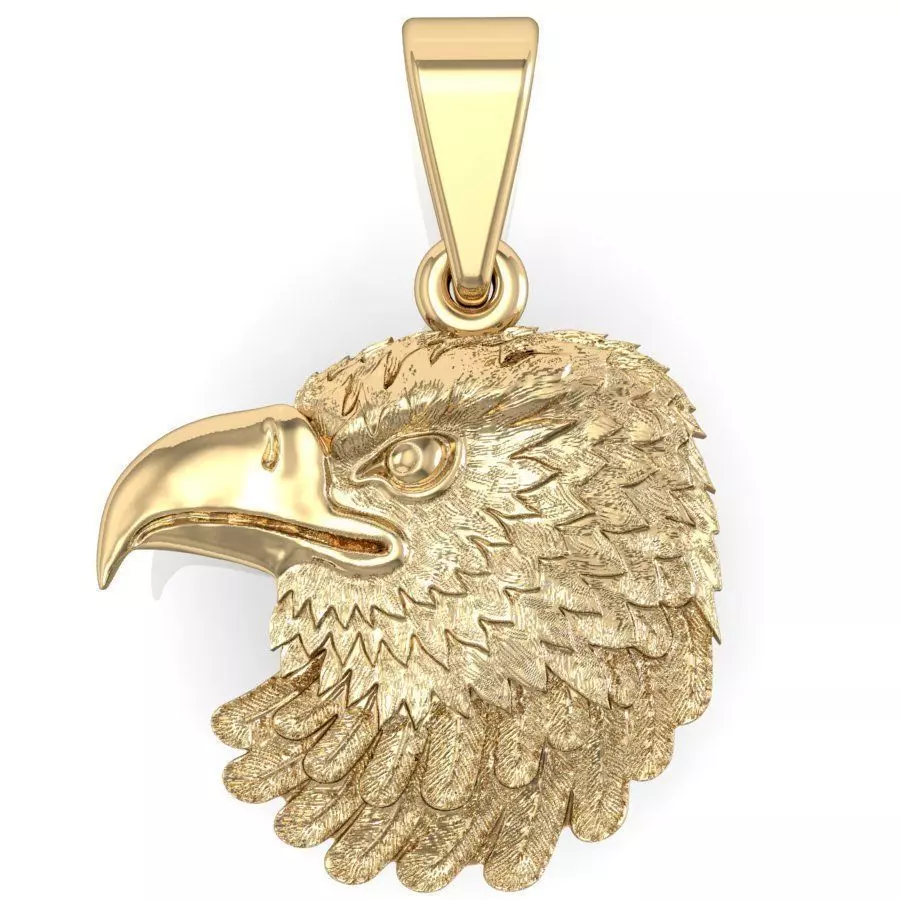 pendant eagle head 3D print model_0