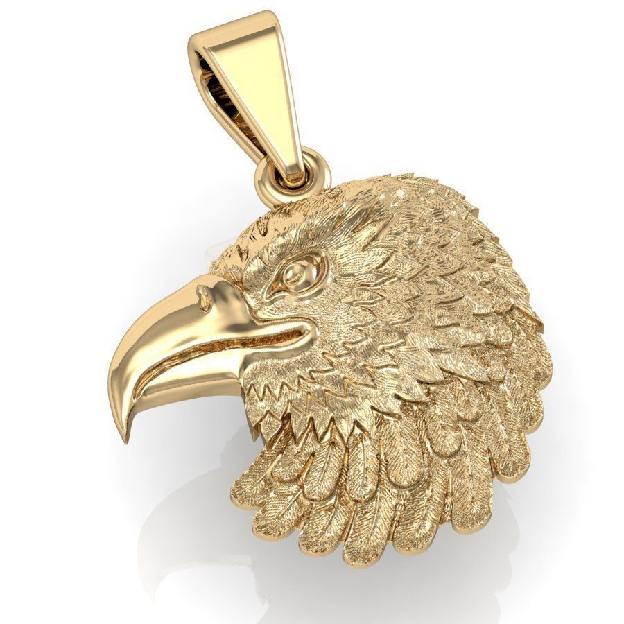 pendant eagle head 3D print model_3