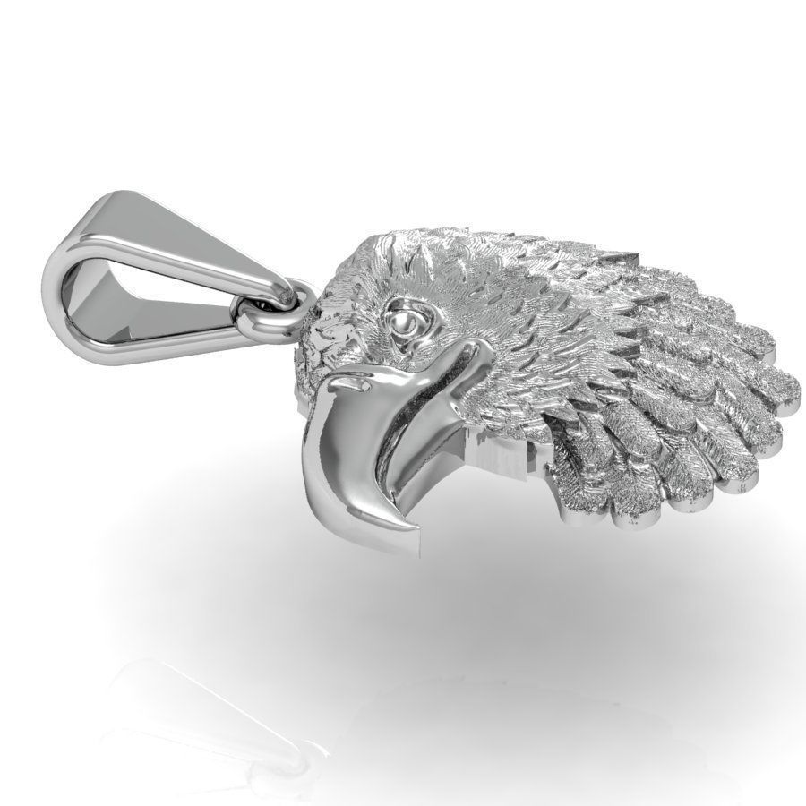 pendant eagle head 3D print model_2