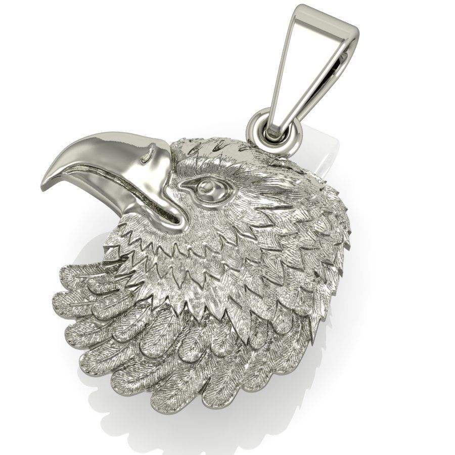 pendant eagle head 3D print model_1
