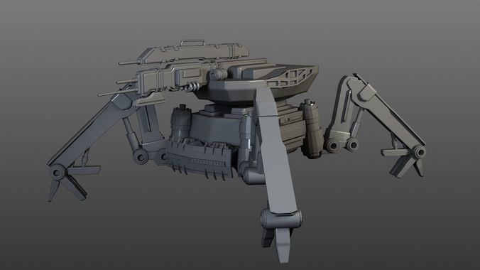 Spider-Tank sci - fi robot Free low-poly 3D model