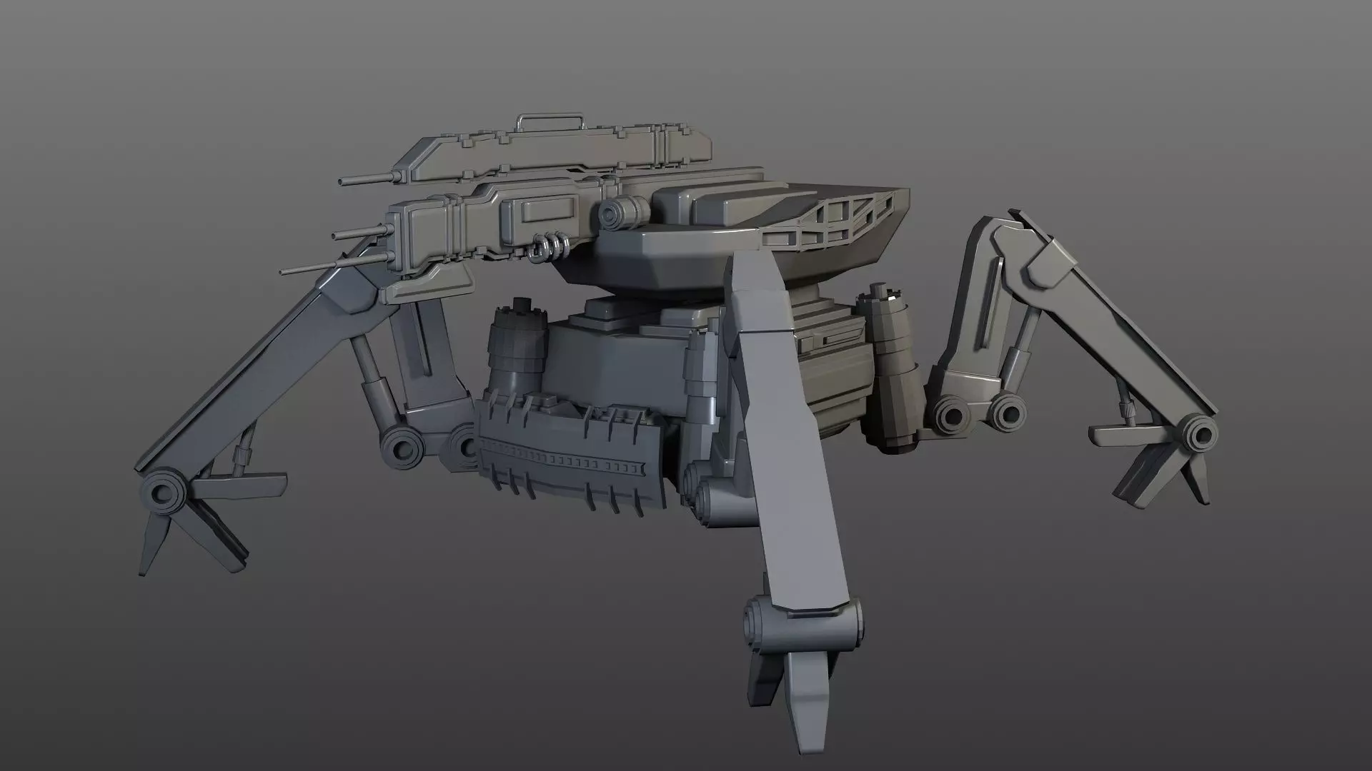 Spider-Tank sci - fi robot Free low-poly 3D model_0