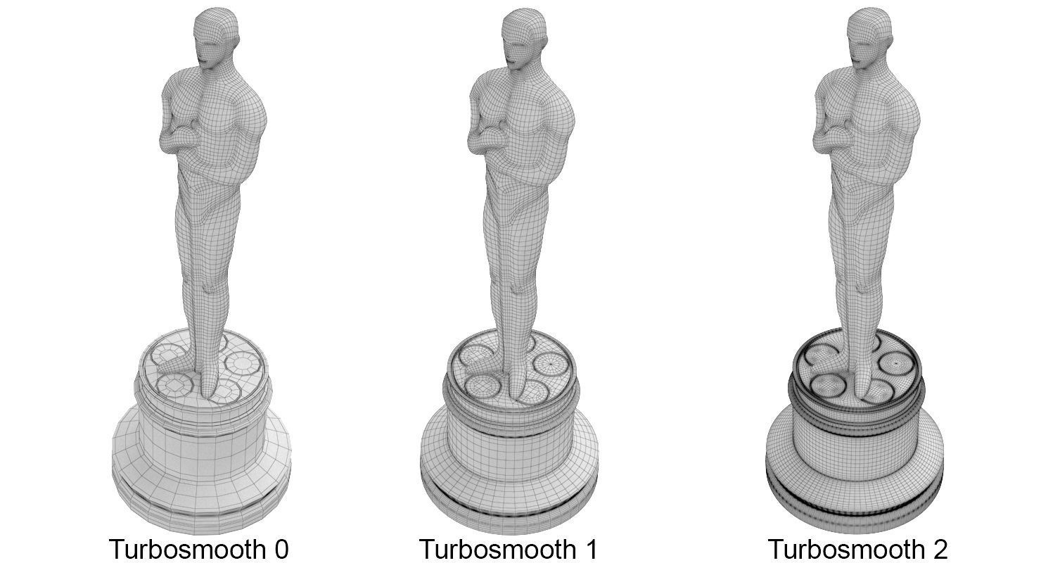Academy Award Oscar Statue 3D model_2
