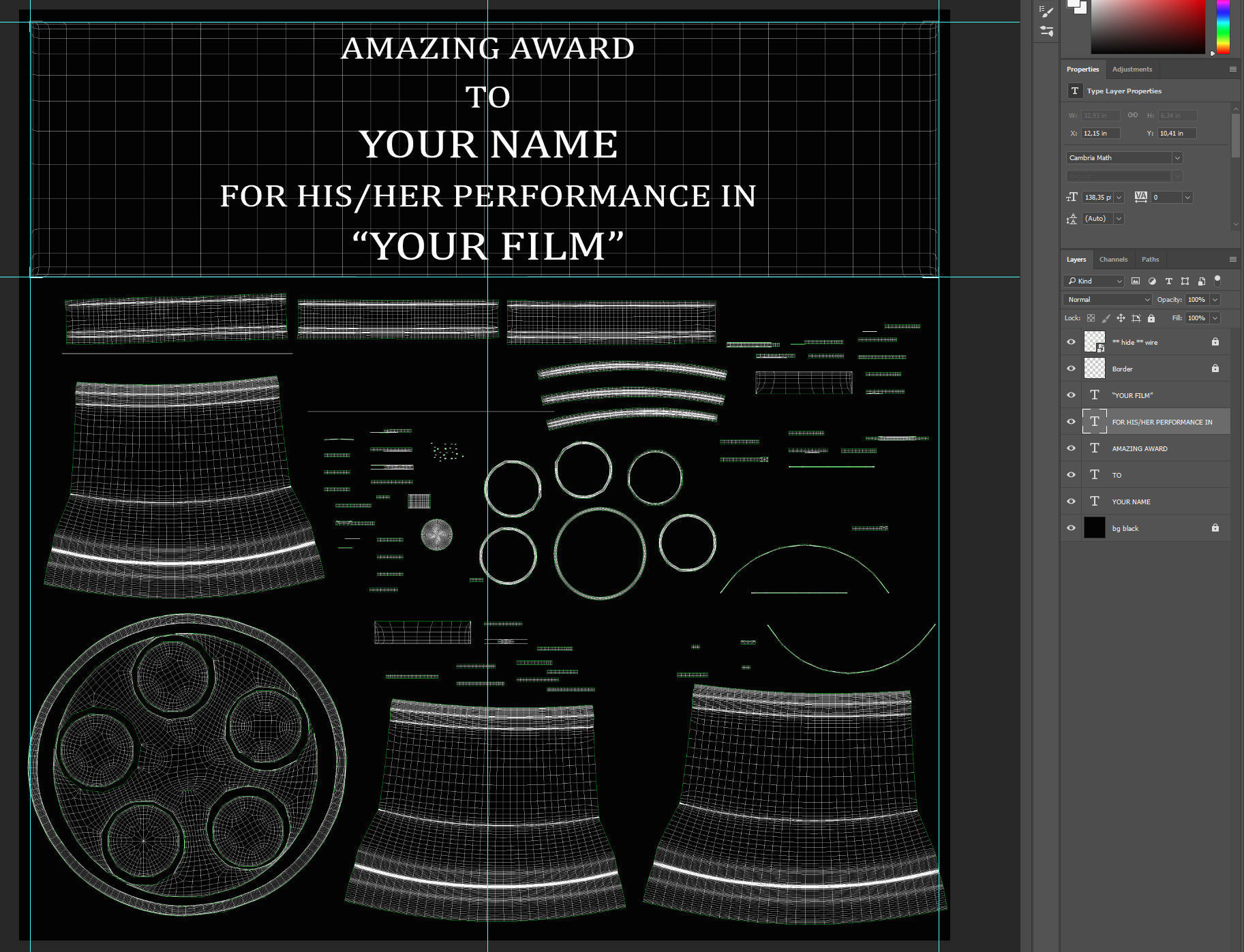 Academy Award Oscar Statue 3D model_3