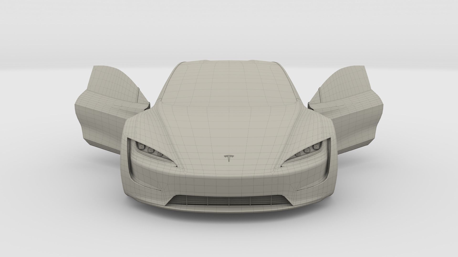 Tesla Roadster Yellow with Interior 3D model_7