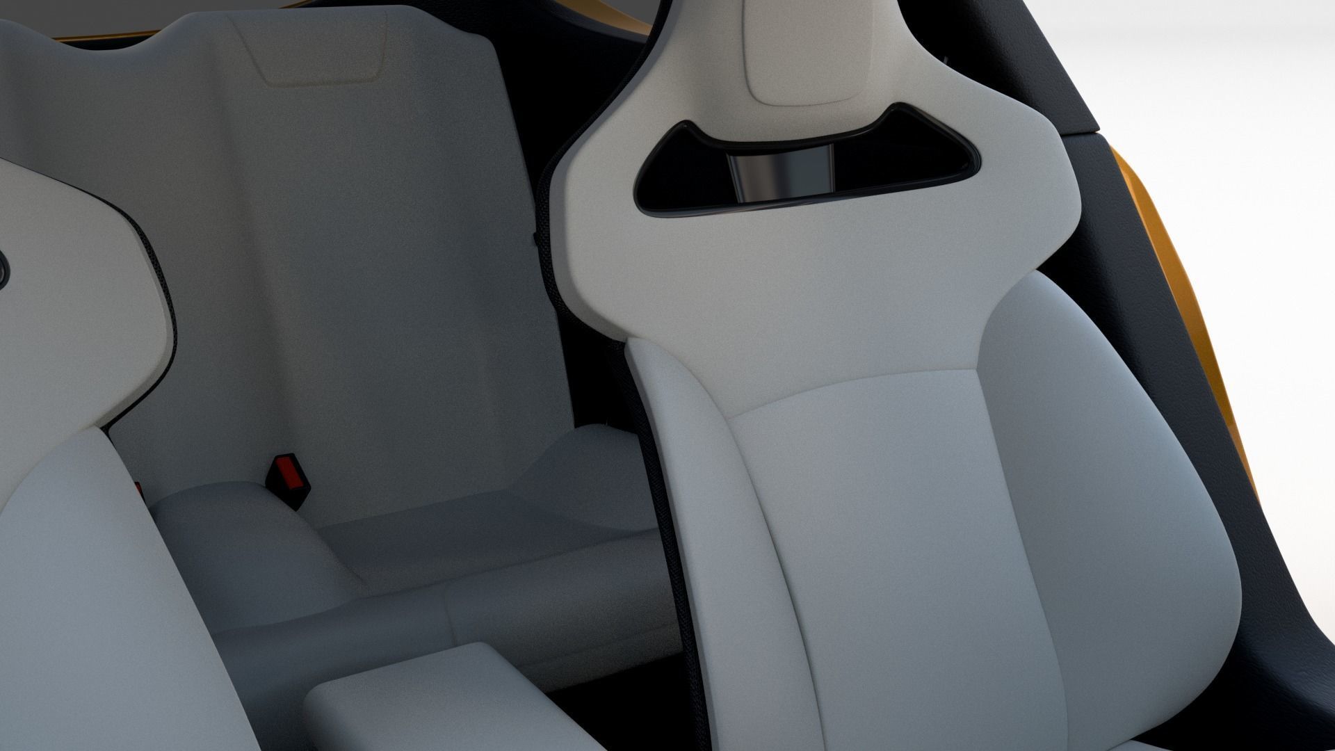 Tesla Roadster Yellow with Interior 3D model_42