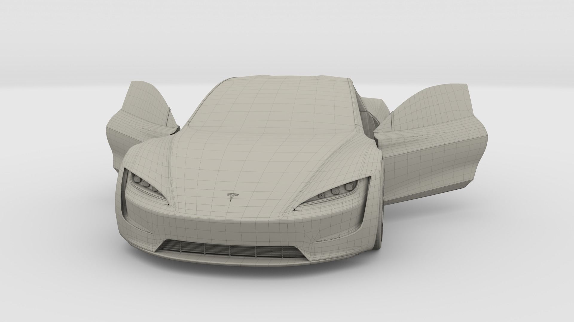 Tesla Roadster Yellow with Interior 3D model_8