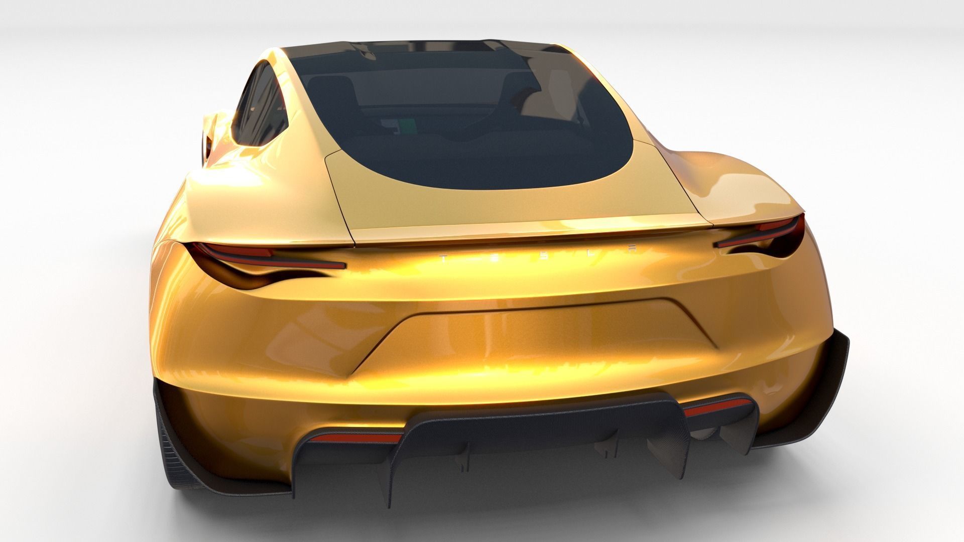 Tesla Roadster Yellow with Interior 3D model_3