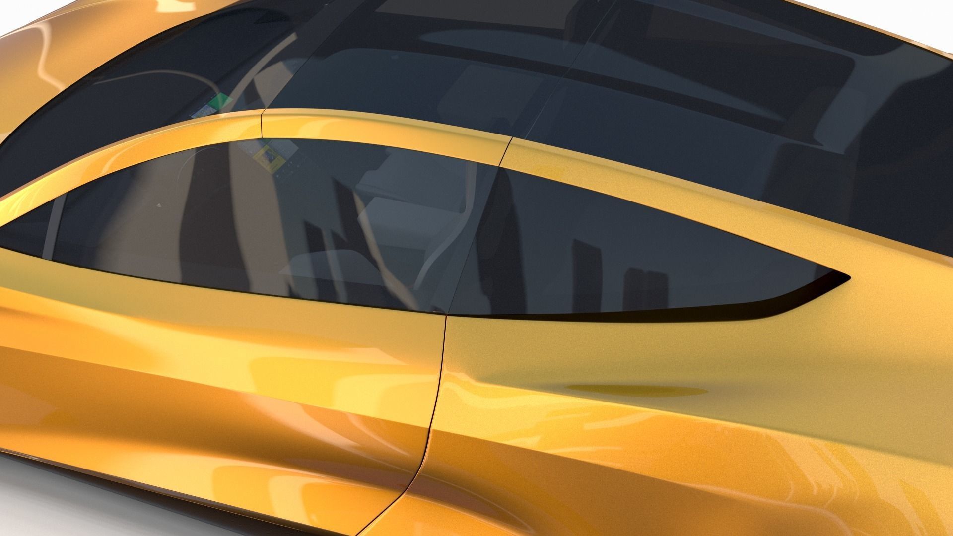 Tesla Roadster Yellow with Interior 3D model_20