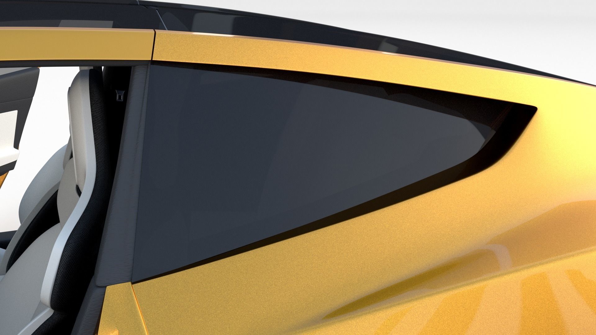 Tesla Roadster Yellow with Interior 3D model_41
