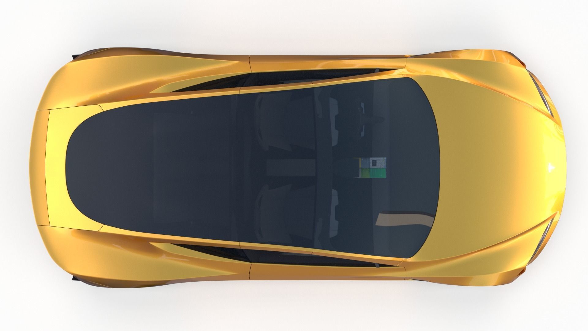 Tesla Roadster Yellow with Interior 3D model_5