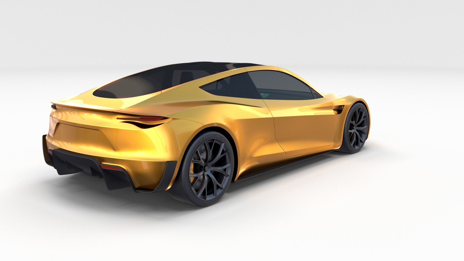 Tesla Roadster Yellow with Interior 3D model_6