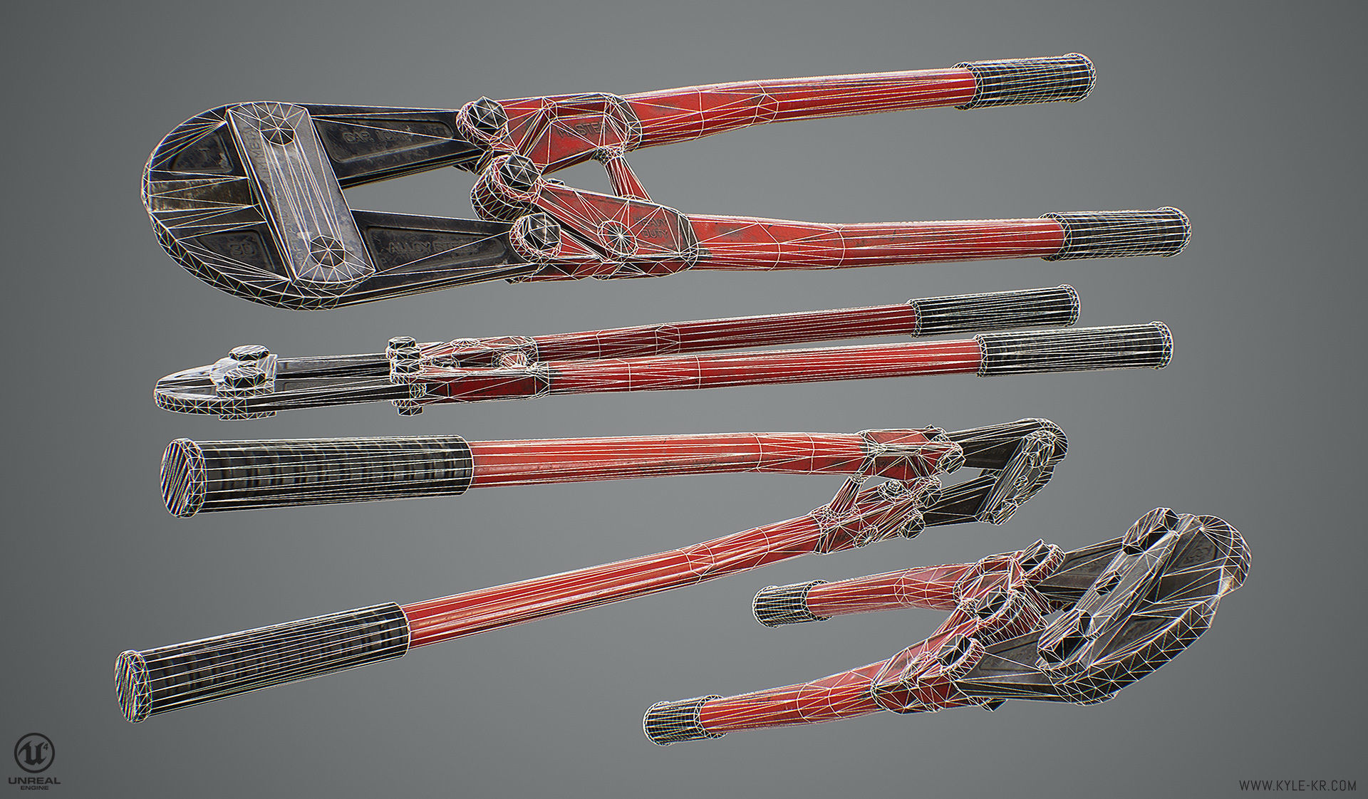Bolt Cutters Low-poly 3D model_4