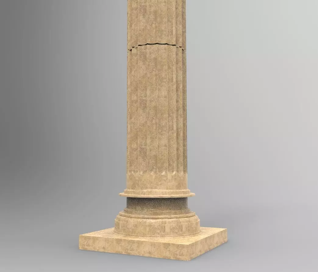 Colonne dorique Romaine Low-poly 3D model_0