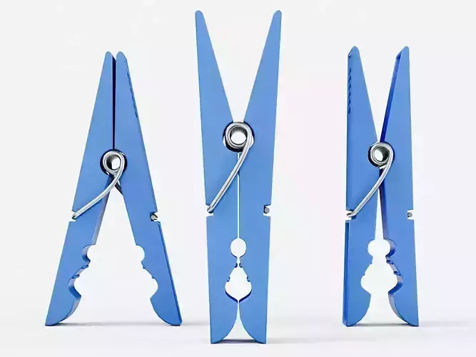 Plastic Clothespin PBR Low-poly 3D model