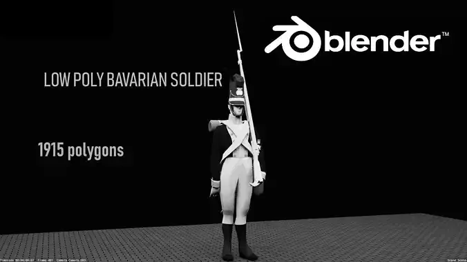 BAVARIA 1806 Musketeer line infantery LOW POLY Napoleonic era Low-poly 3D model