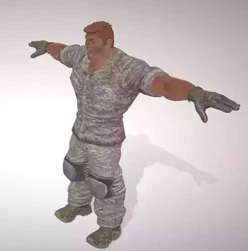 Strong soldier in camouflage