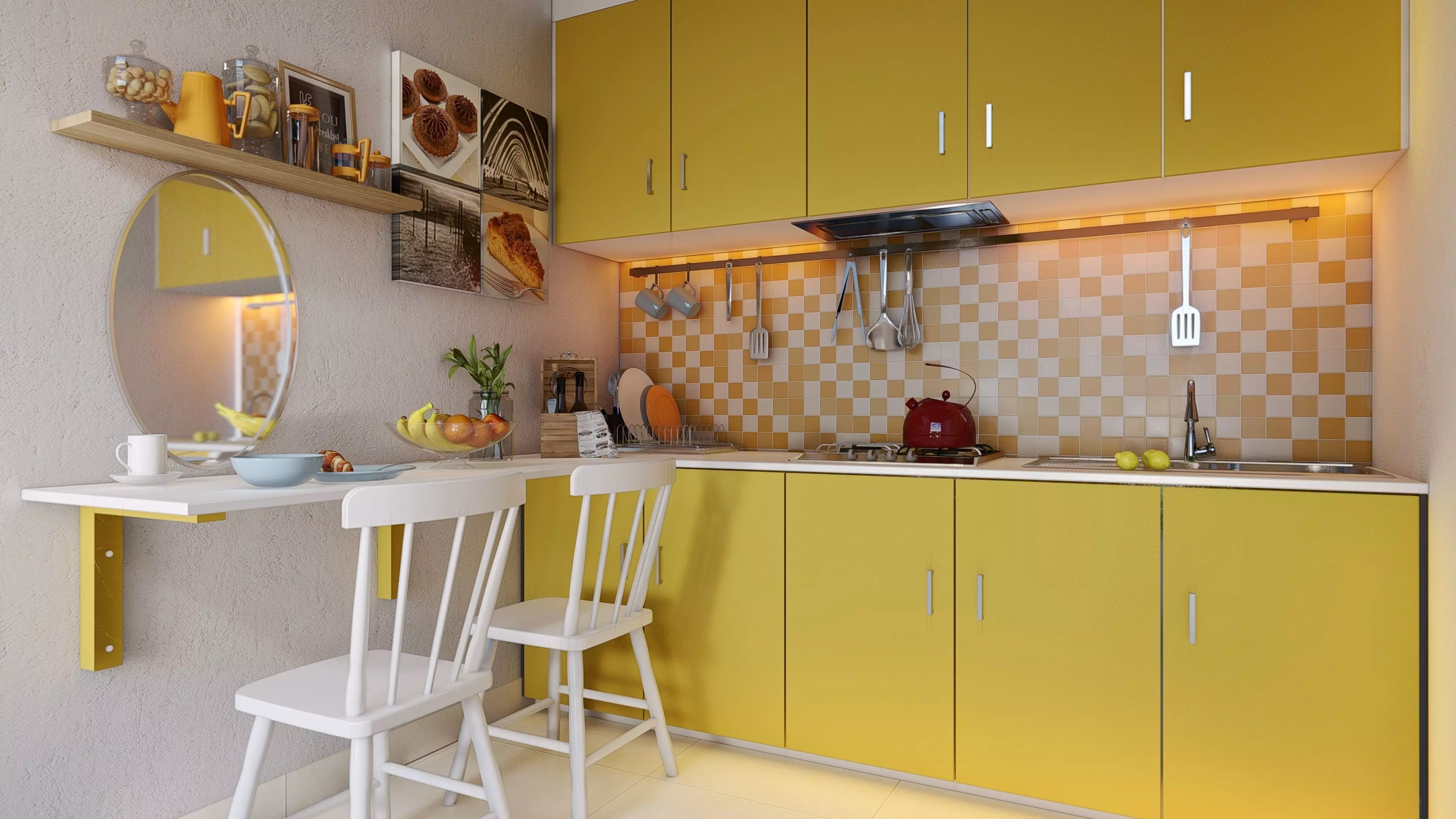 Lumion Skills by Chuck - Yellow Kitchen  3D model_0