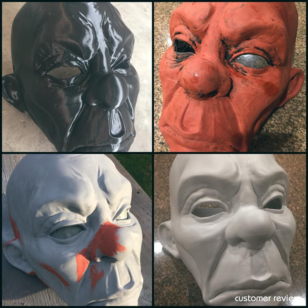 Henchmen Clown Mask Dark Knight Cosplay Halloween Helmet  3D print model_11
